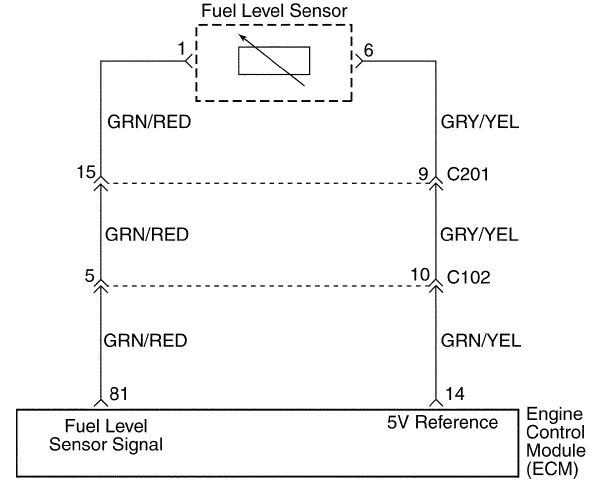 schemat elektryczny czujnika poziomu paliwa matiz, fuel level sensor daewoo matiz